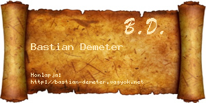 Bastian Demeter névjegykártya